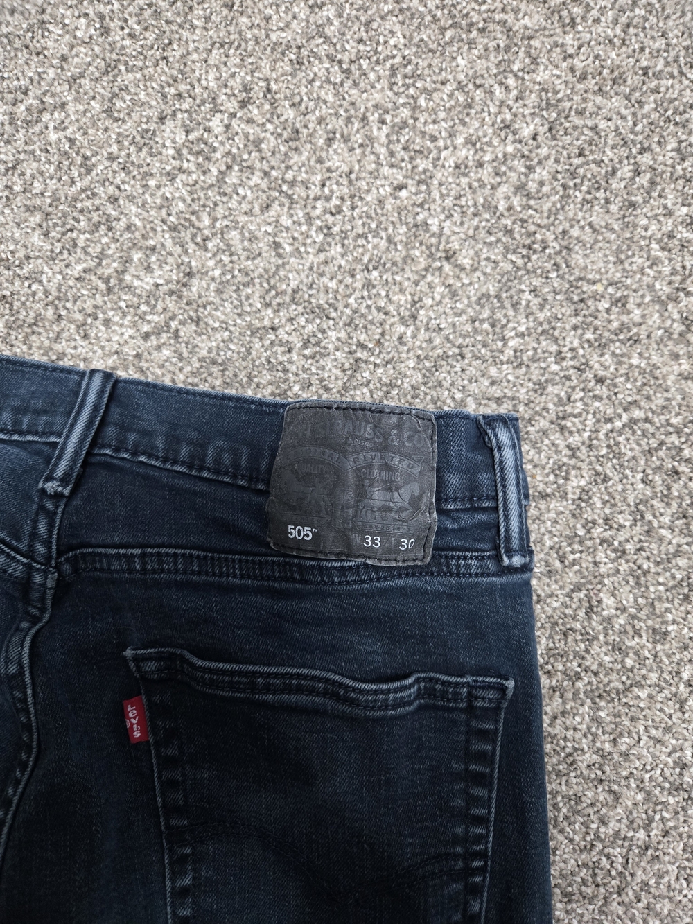 Levi's 505 Dark Blue Straight Leg Jeans 33x30 - Picture 2 of 3